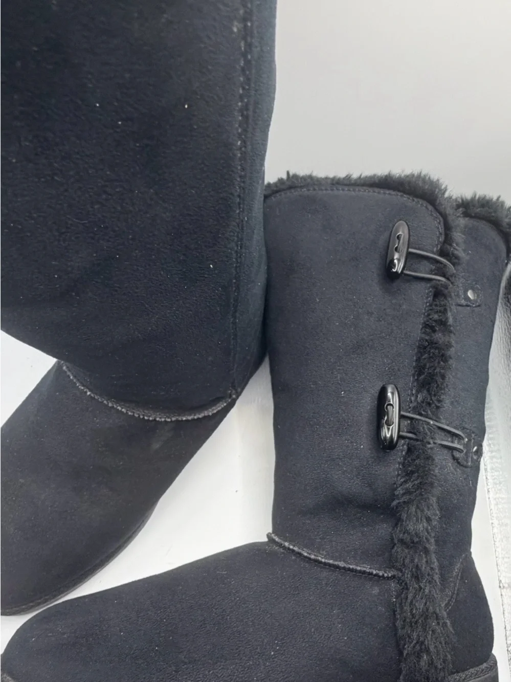 Airwalk Women's Black Faux-Fur Tall Winter Boots